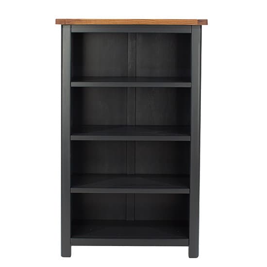 Dallon Narrow Wooden Bookcase In Midnight Blue Furniture in Fashion