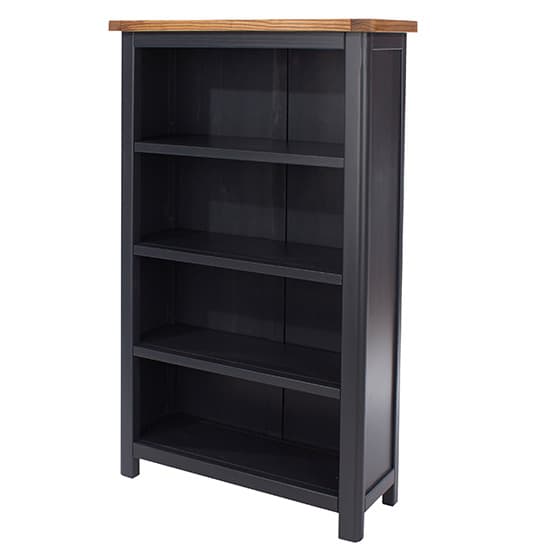 Dallon Narrow Wooden Bookcase In Midnight Blue Furniture in Fashion