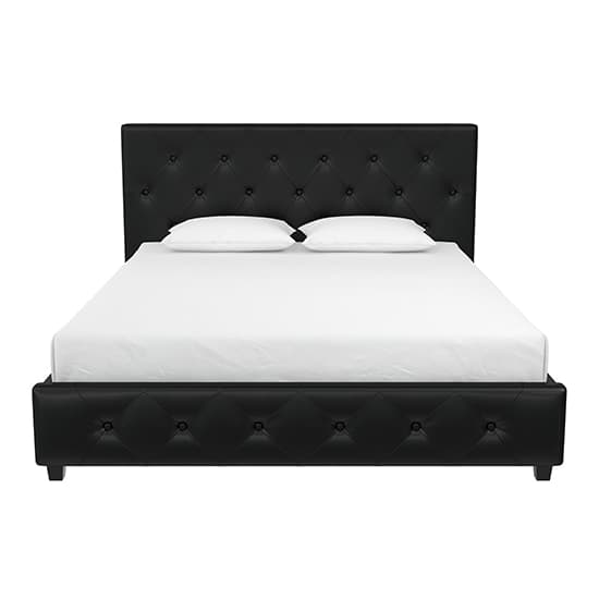Dakotas Faux Leather Double Bed In Black_4