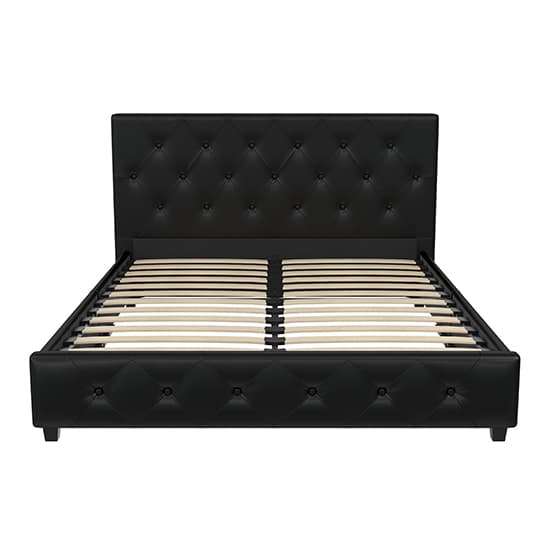 Dakotas Faux Leather Double Bed In Black_6
