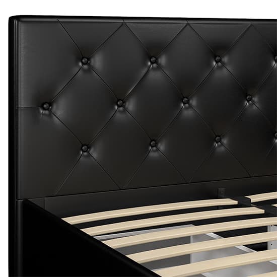 Dakotas Faux Leather Double Bed With Drawers In Black_7
