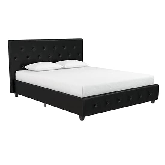 Dakotas Faux Leather King Size Bed In Black_3