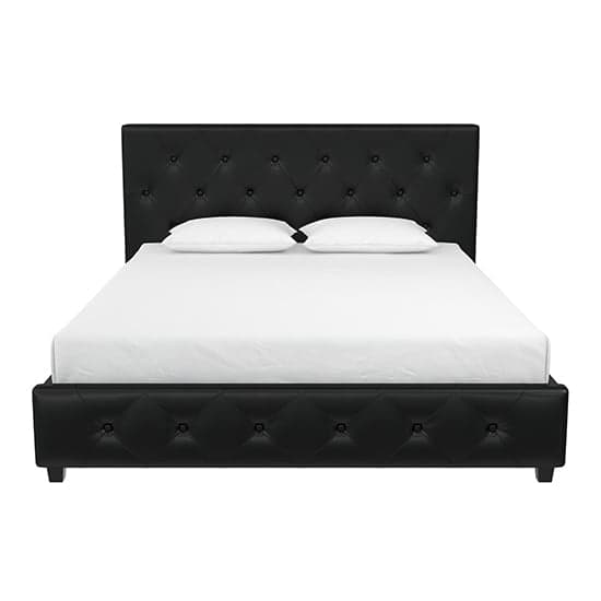 Dakotas Faux Leather King Size Bed In Black_4