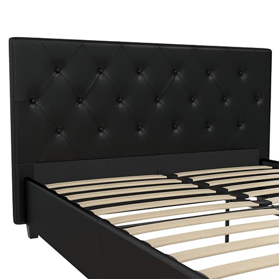 Dakotas Faux Leather King Size Bed In Black_7