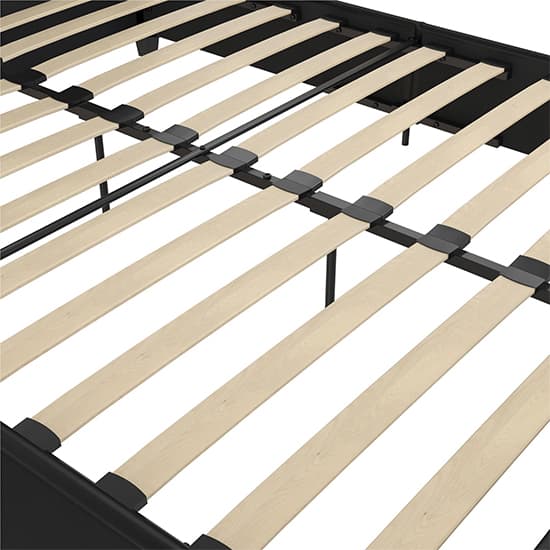 Dakotas Faux Leather King Size Bed In Black Furniture in Fashion