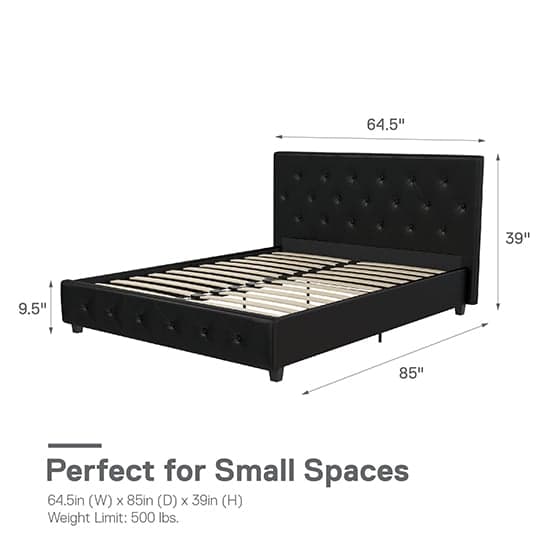 Dakotas Faux Leather King Size Bed In Black_9