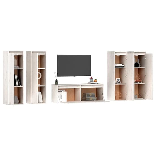 Danail Solid Pinewood Entertainment Unit In White_4