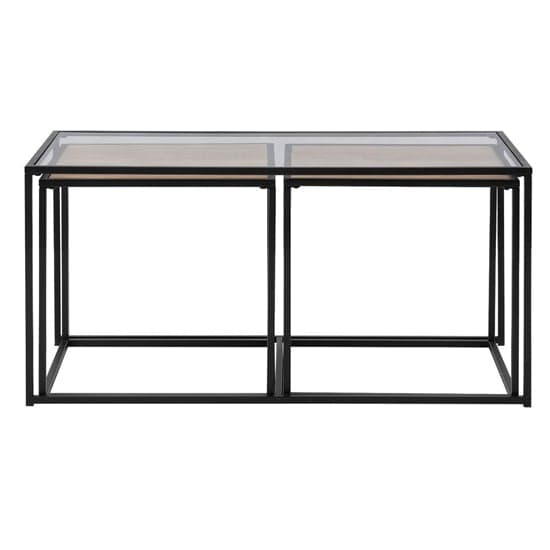 Danbury Clear Glass Nesting Coffee Tables With Black Steel Frame_3