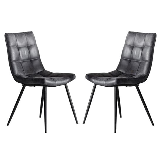 Danbury Grey Faux Leather Dining Chairs In Pair_1