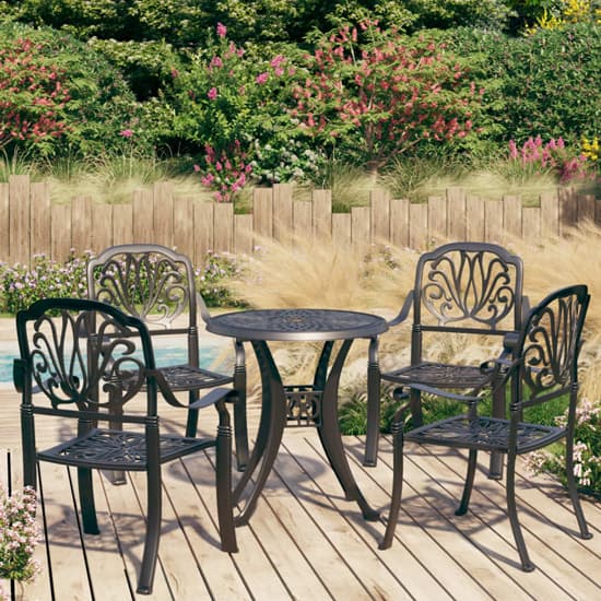 Dania Cast Aluminium 5 Piece Bistro Set In Black Furniture in Fashion