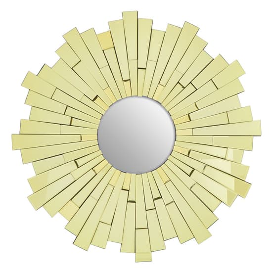 Dania Large Circular Sunburst Design Wall Mirror In Gold_2