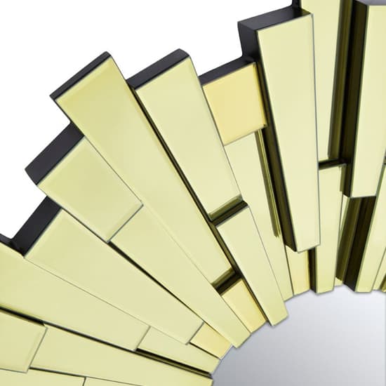 Dania Large Circular Sunburst Design Wall Mirror In Gold_3
