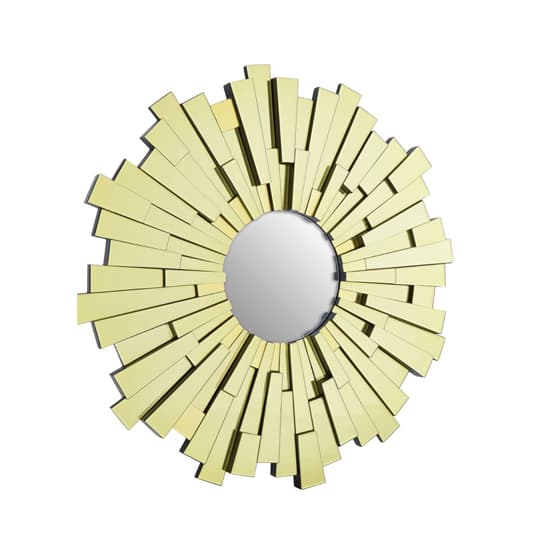 Dania Large Circular Sunburst Design Wall Mirror In Gold_1