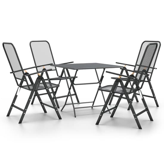 Dania Large Square Metal Mesh 5 Piece Dining Set In Anthracite_2