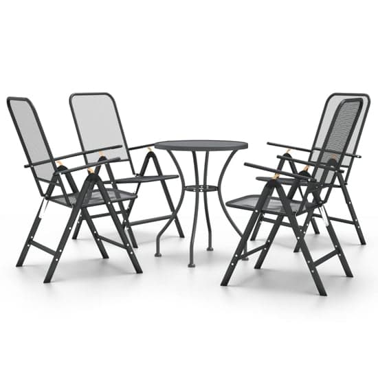 Dania Small Round Metal Mesh 5 Piece Dining Set In Anthracite_2