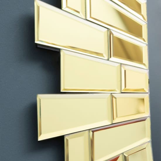 Dania Small Square Sunburst Design Wall Mirror In Gold_5