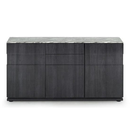 Daniela High Gloss Sideboard With Marble Top In Grey_2