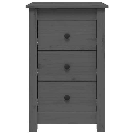 Danik Pine Wood Bedside Cabinet With 3 Drawers In Grey_4