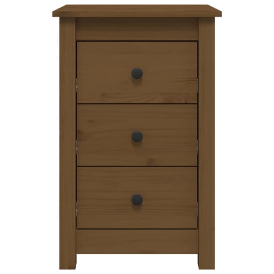 Danik Pine Wood Bedside Cabinet With 3 Drawers In Honey Brown_4