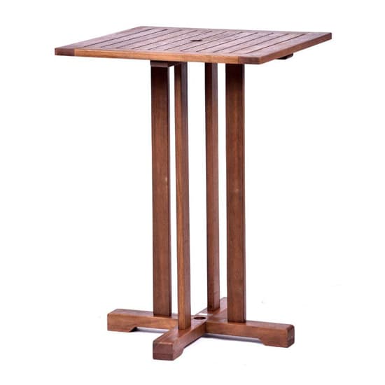 Danil Commercial Hardwood Bar Table Square And 2 Bar Stools_3