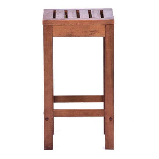Danil Commercial Hardwood Bar Table Square And 2 Bar Stools_4