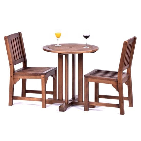 Danil Hardwood Dining Table Round And 2 Side Chairs_1