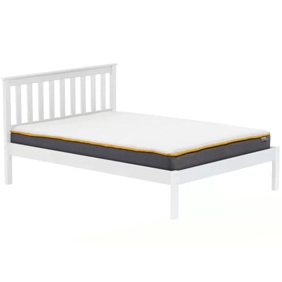 Danvers Wooden Low End King Size Bed In White_2