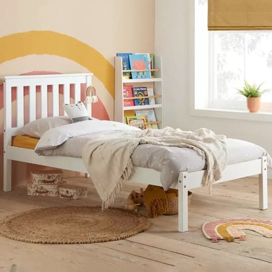 Danvers Wooden Low End Single Bed In White_1