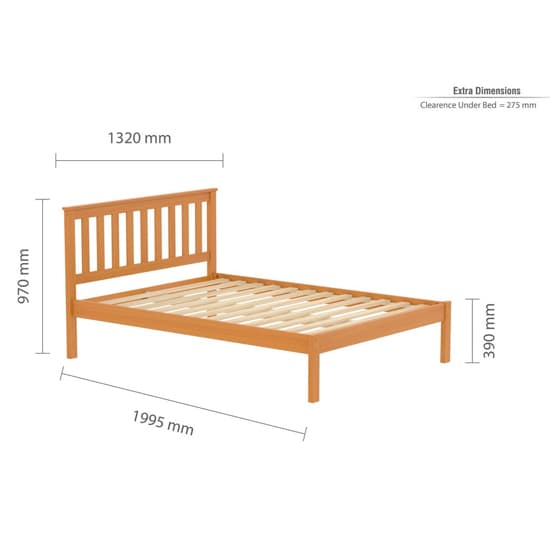 Danvers Wooden Low End Small Double Bed In Antique Pine_7