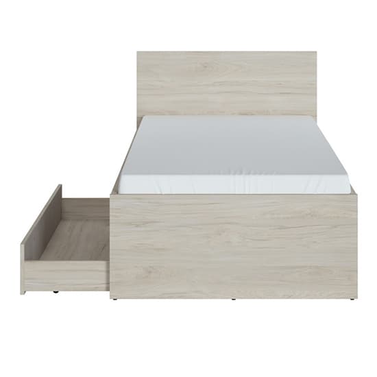 Danville Wooden Single Bed With 1 Drawer In Light Walnut_3
