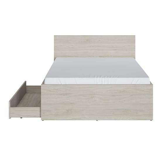 Danville Wooden Double Bed With 1 Drawer In Light Walnut_2