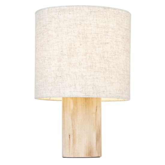 Darbun Fabric Shade Table Lamp With Wooden Base_3