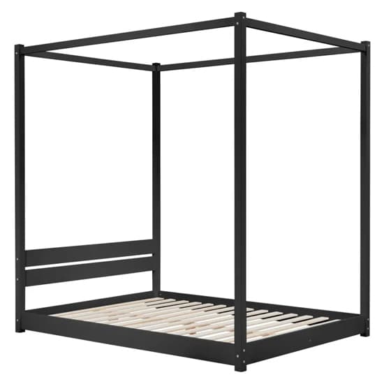 Darian Four Poster Wooden King Size Bed In Black_4