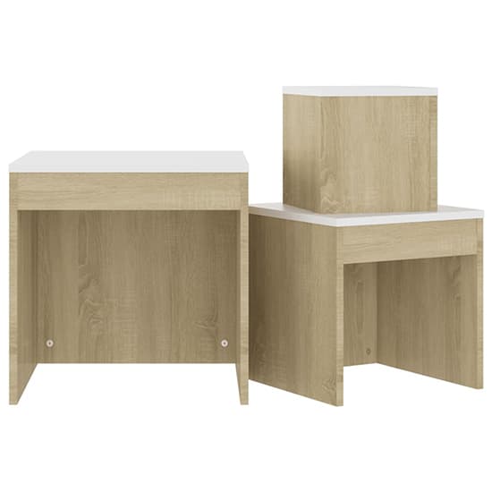 Darice Wooden Nest Of 3 Tables In White And Sonoma Oak_4