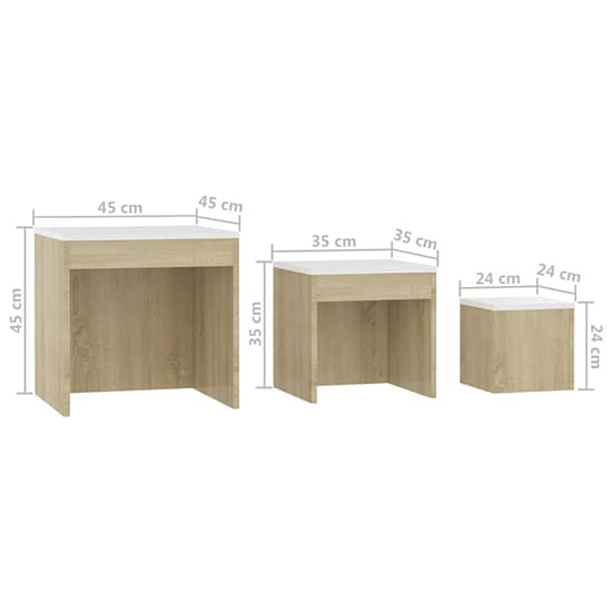 Darice Wooden Nest Of 3 Tables In White And Sonoma Oak_5