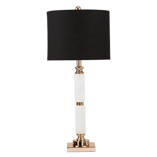 Darien Black Shade Table Lamp With White Marble Base_2