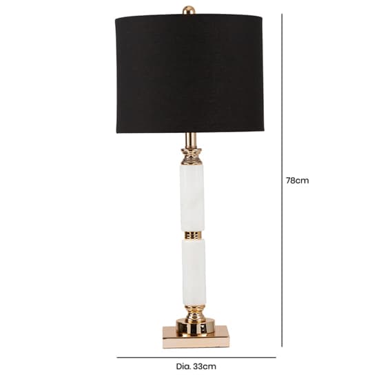 Darien Black Shade Table Lamp With White Marble Base_3