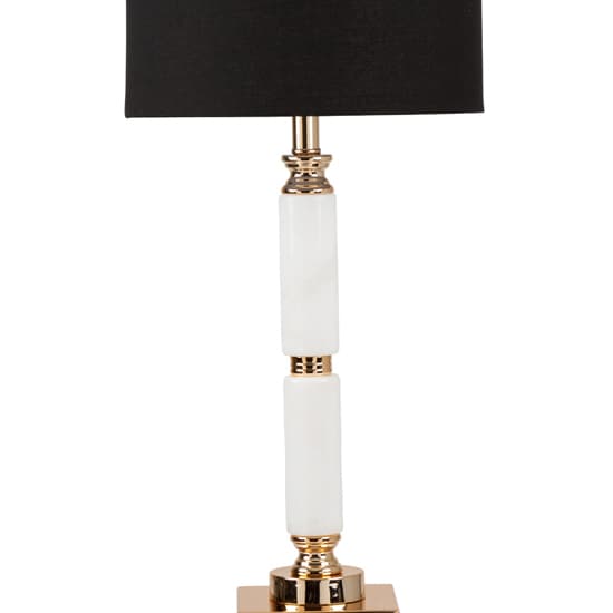 Darien Black Shade Table Lamp With White Marble Base_4