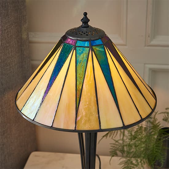 Dark Star Small Tiffany Glass Table Lamp In Matt Black_2