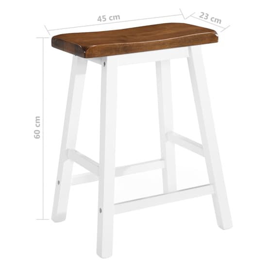 Darla Wooden Bar Table With 2 Bar Stools In Brown And White_6