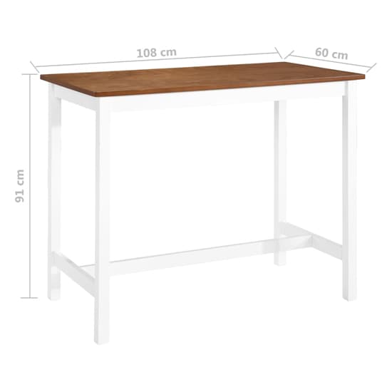 Darla Wooden Bar Table In Brown And White_3