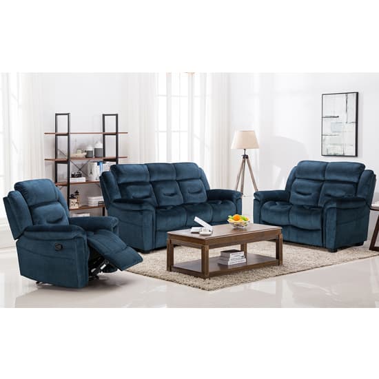 Darley Upholstered Fabric 2 Seater Sofa In Blue_4