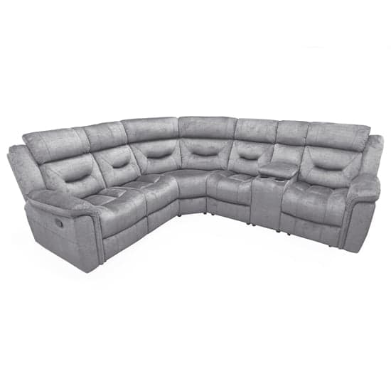 Darley Upholstered Recliner Fabric Corner Sofa In Grey_2