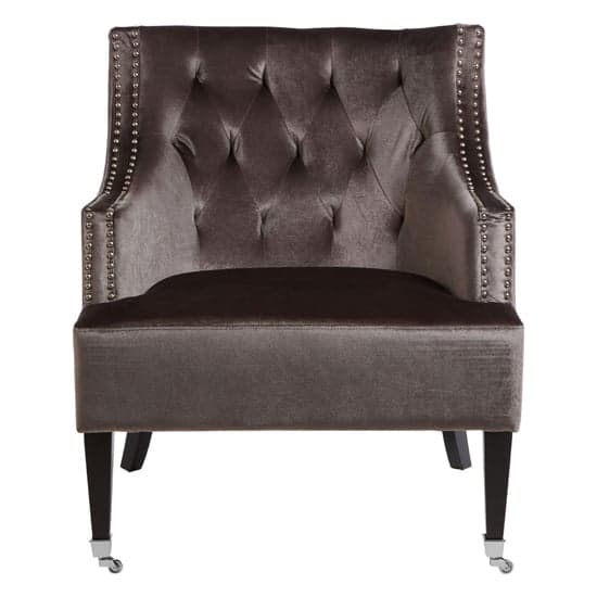 Darligo Upholstered Velvet Armchair In Grey_2