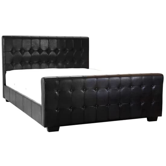 Darra Faux Leather Double Bed In Black Furniture in Fashion