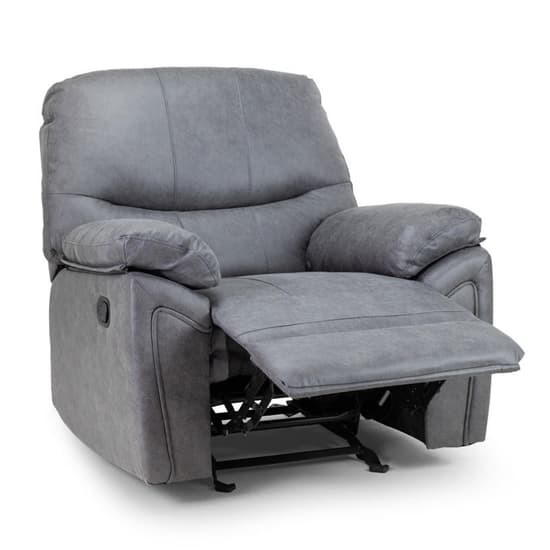 Darrin Faux Leather Recliner Armchair In Grey_3