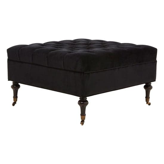 Dartford Square Upholstered Velvet Footstool In Onyx Black_1