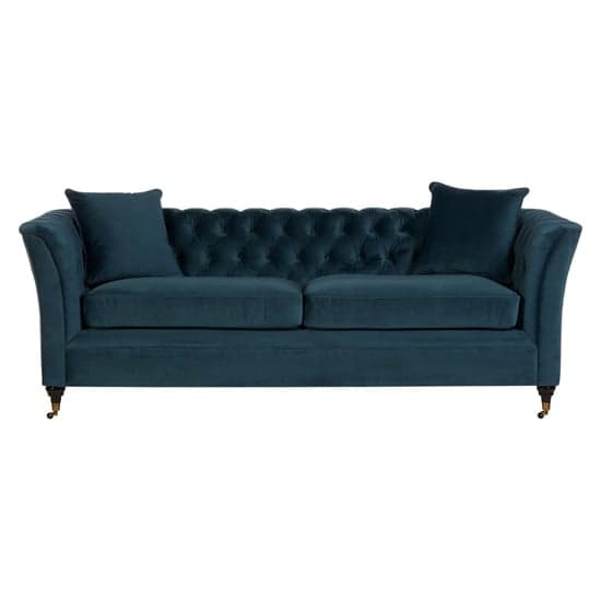 Dartford Upholstered Velvet 3 Seater Sofa In Midnight Blue_2