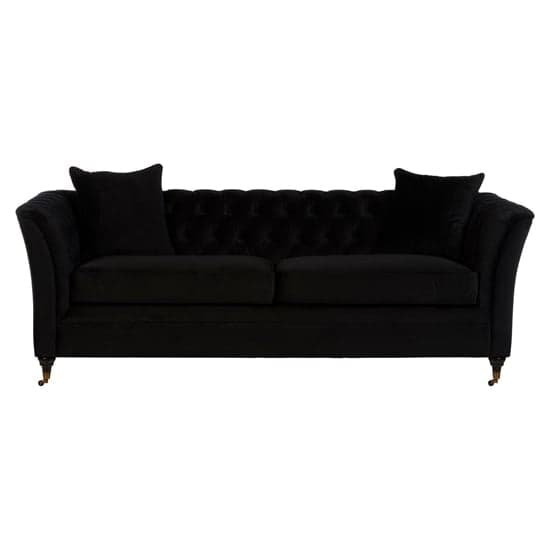 Dartford Upholstered Velvet 3 Seater Sofa In Onyx Black_2