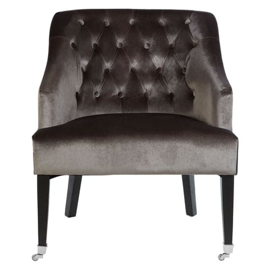 Darwo Upholstered Velvet Armchair In Grey_2